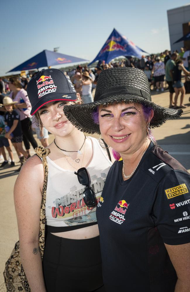 Teigan (left) and Donna Walker as V8 Supercars team Red Bull Ampol Racing launch their 2024 livery at Toowoomba Wellcamp Airport, Saturday, February 3, 2024. Picture: Kevin Farmer