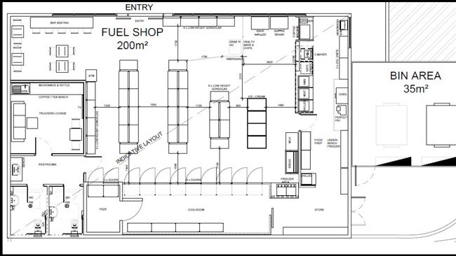 The proposed service station would be 24 hours a day with the ability to fuel eight vehicles and three trucks at once.