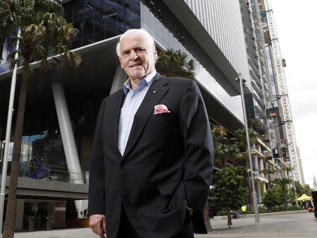 Lang Walker is building the tallest building in Parramatta, part of a huge redevelopment of the Parramatta centre. Pictured in front of the completed and under construction buildings. Picture: Jonathan Ng