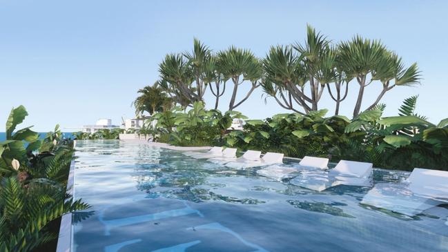 Artist impression of a tower proposed for Rainbow Bay's Eden Ave in Coolangatta