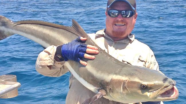 Denby Baker fished with Kane Dysart wide of Dundee and they caught this and four other big cobia in a frantic session.