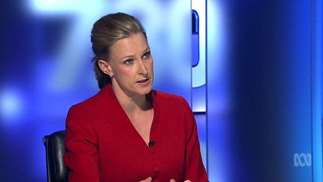 Five minutes of hell ... The worst part of Leigh Sales’ day is the few minutes before 7.30 goes live each night. Picture: Supplied