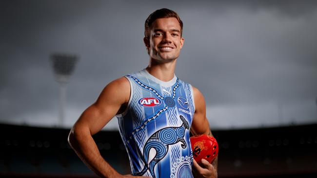 Jy Simpkin made his views about Australia Day clear. (Photo by Michael Willson/AFL Photos via Getty Images)