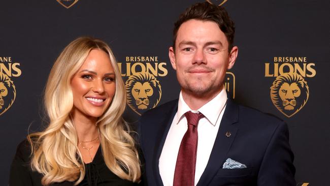 Lachie Neale and wife Jules announced they are expecting a baby boy, a younger brother to daughter Piper. Picture: Steve Pohlner