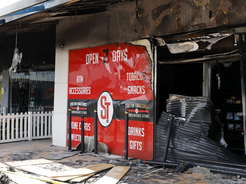 The Stretton Tobacconist in Runcorn, which was burned down in September.