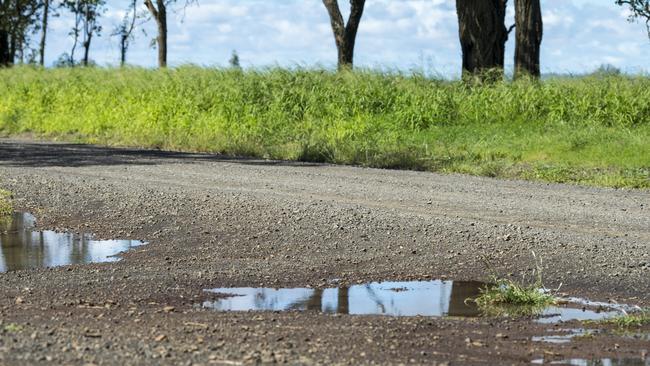 Much of the 22km chase was on gravel and dirt roads. Picture: Kevin Farmer