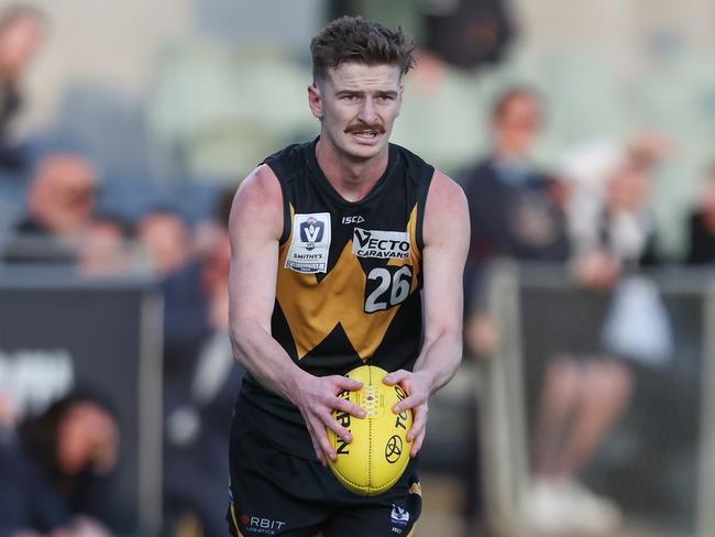 The 24-year-old earned a strong reputation for his ability to use the ball running off half-back. Picture: Rob Lawson/AFL Photos via Getty Images