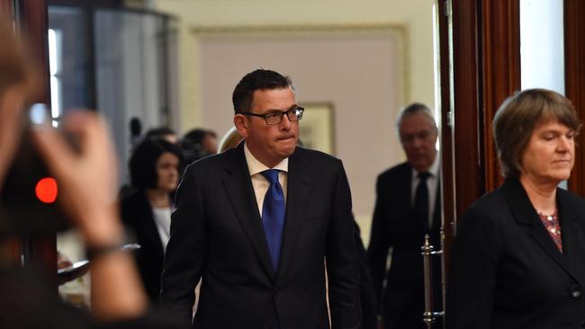 Premier Dan Andrews arrives at Victorian Parliament. Picture: NCA NewsWire / Nicki Connolly