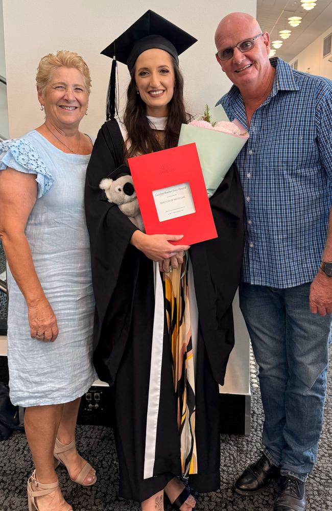 Despite her early health challenges, Dr Caitlin Rutherford-Heard went on to study nursing and midwifery, then medicine, and is now currently a Queensland Rural Generalist Pathway Intern at Townsville University Hospital. Picture: Supplied