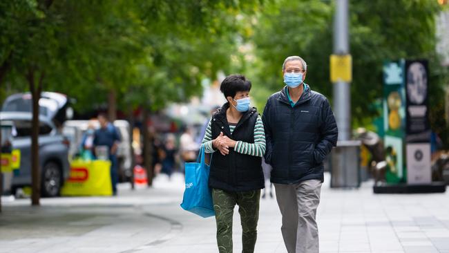 Shoppers have been urged to keep their masks on during the busy Black Friday sales. Picture: Morgan Sette