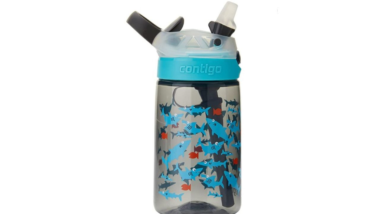 Kids Water Bottle Straw Toddler Water Drinking Bottle Portable Sport Kettle  With Carrying Loop Children Water Cup Leak Proof Sports Drinking Sippy Cup