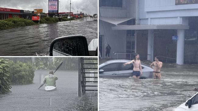 Fraser Coast flash flooding scenes. Photos: contributed