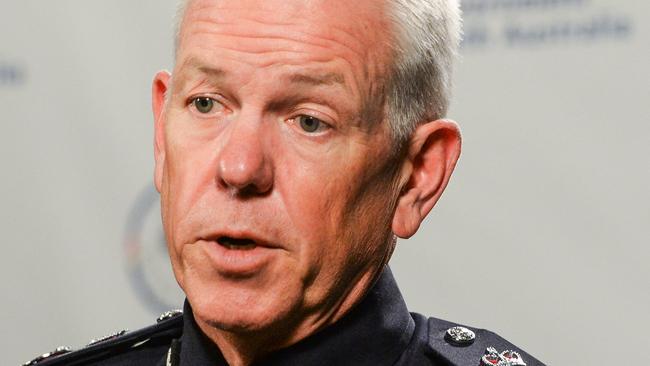 ADELAIDE, AUSTRALIA - NewsWire Photos MARCH 25, 2022: SA Police Commissioner Grant Stevens covid update press conference. Picture: NCA NewsWire / Brenton Edwards