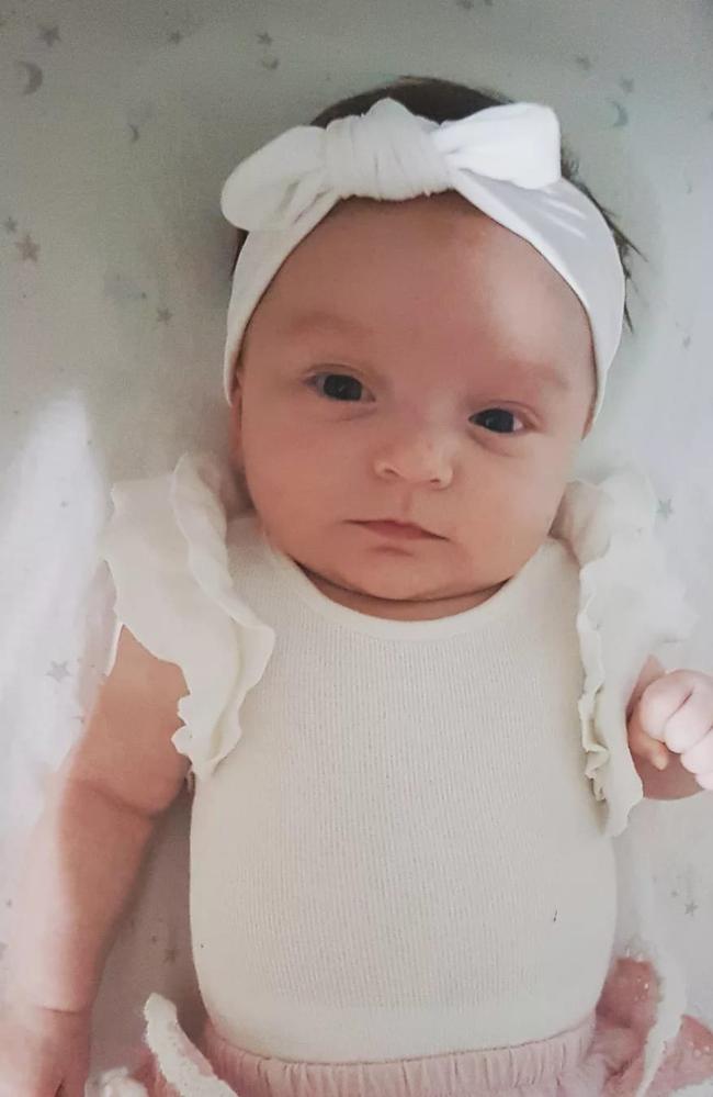 Zahli Sage Hungerford was born on December 12, 2021, at Mackay Base Hospital weighing 2380g and measuring 48cm. She is the second child for parents Thomas Hungerford and Nikita Denkewitz, and a younger brother for Haynes Blue Hungerford. Picture: Nikita Denkewitz DMBD21