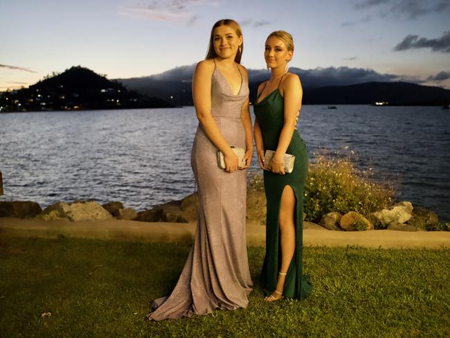Bree Mackay and Hanna McAliece arriving to the Proserpine State High School Year 12 Formal held at the Whitsunday Marine Club on Wednesday, November 16, 2022.