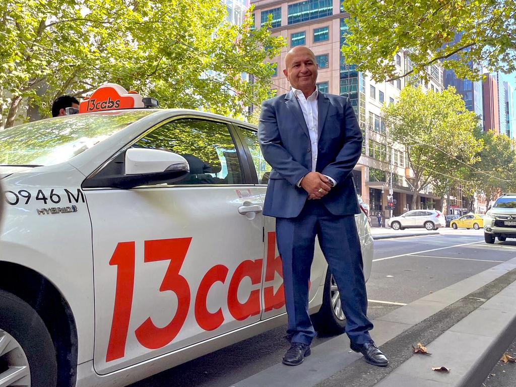 Former Melbourne taxi driver Nick Adrianakis outside the Supreme Court of Victoria in March, after a class action against Uber was settled in-principle for $271m. Picture: NewsWire / Blair Jackson