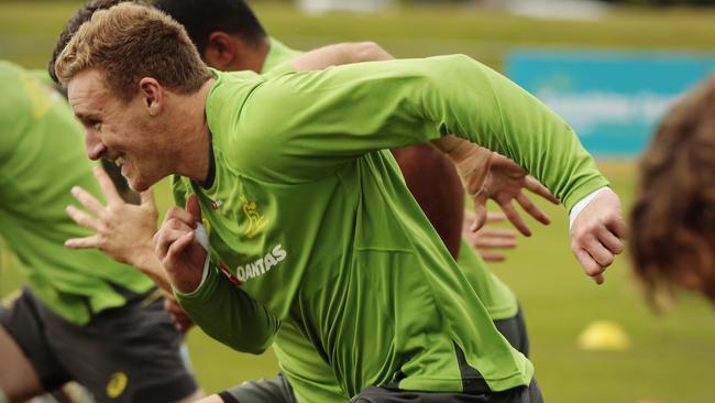 Reece Hodge at Wallabies training. Picture: Lachie Milllard