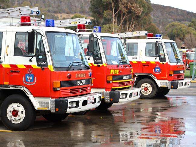 Tasmania Fire Service vehicles at Cambridge on Tuesday, July 2, 2024. TFS generic, file, emergency services Tasmania, fire trucks