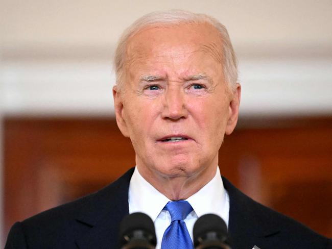 US President Joe Biden delivers remarks on the Supreme Court's immunity ruling at the Cross Hall of the White House in Washington, DC on July 1, 2024. The US Supreme Court ruled July 1, 2024 that Donald Trump enjoys some immunity from prosecution as a former president, a decision set to delay his trial for conspiring to overturn the 2020 election. (Photo by Mandel NGAN / AFP)