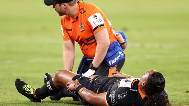 Luciano Leilua of the Tigers. Photo by Mark Kolbe/Getty Images