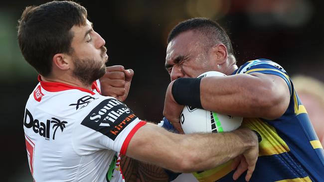 Junior Paulo was strong for the Eels against the Dragons. Picture: Brett Costello