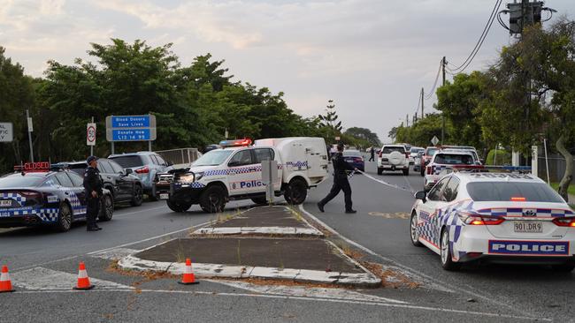 Mackay police cordoned off streets after a man was fatally shot at a property onBridge Rd on Monday, November 21, 2022 which resulted in officers shooting a man. Picture: Heidi Petith