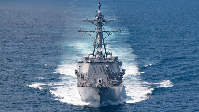 The USS Kidd, an Arleigh Burke-class destroyer, transits the Taiwan Strait. Picture: US Navy/AFP