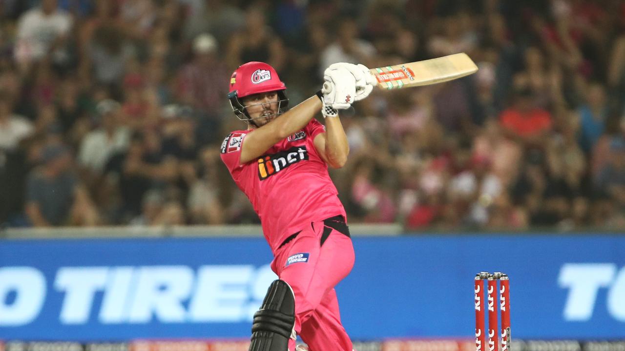 Justin Avendano playing a shot during the Big Bash League.