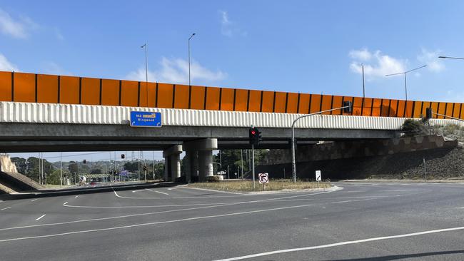 Two people have been charged following a road rage incident and a crash near the Eastlink on-ramp at Burwood Hwy in Wantirna South. Picture: Kiel Egging.