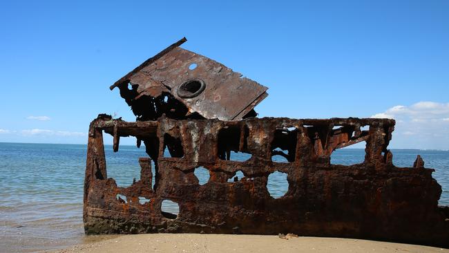 Part of the Gayundah wreck has collapsed. Pic: Chris Higgins