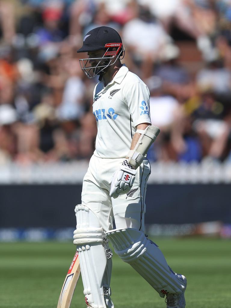 Kane Williamson couldn’t believe it. (Photo by Hagen Hopkins/Getty Images)