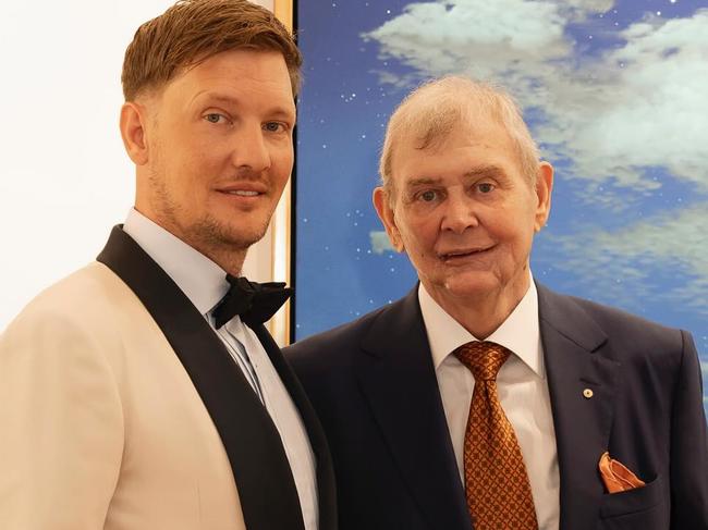 John Farnham with his son Rob Farnham on his wedding day. Supplied  / instagram - https://www.instagram.com/p/C8RbGlYSpcx/?img_index=3