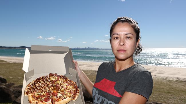 Employee Nivia Macella at Kirra Pizza Hut. Photograph: Jason O'Brien