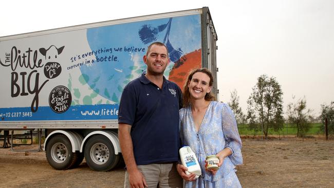 Whey forward: Jim and Emma Elliott from The Little Big Dairy Co at Dubbo in centralwest NSW. Picture: Toby Zerna