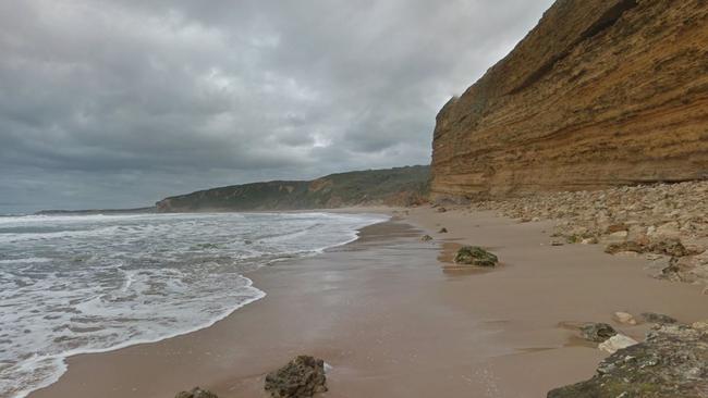 A paraglider is currently being rescued at Bells Beach.