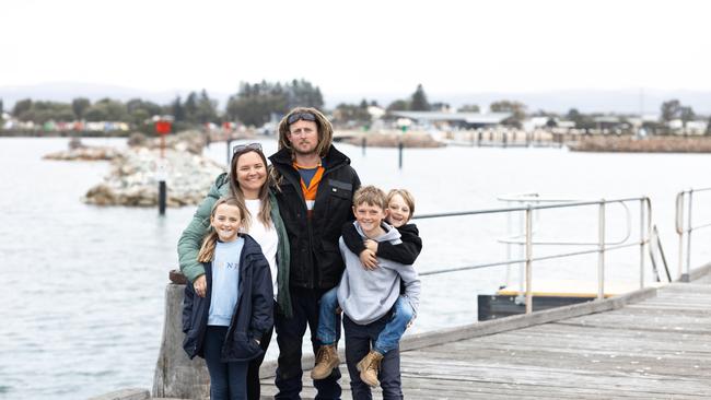 Harmella, Jasmine, Jay, Kaiden and Patrick Stening at the Cowell Jetty. Cowell has seen some solid value growth over the past 12 months. Picture: SS Photography