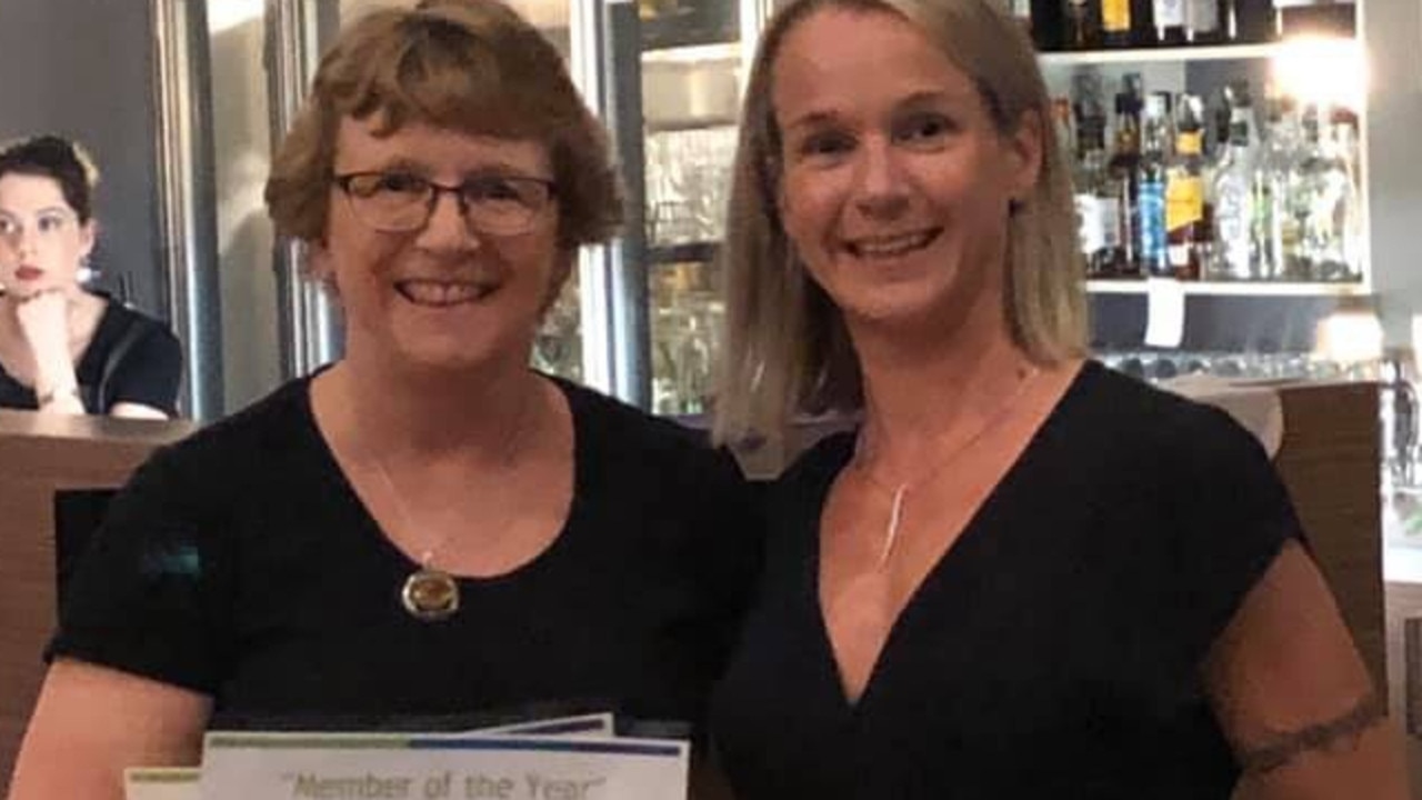 WINNERS ARE GRINNERS: Barb Hultgren accepts her Member of the Year award from Kate Davidson, EFM Health Club Noosaville.