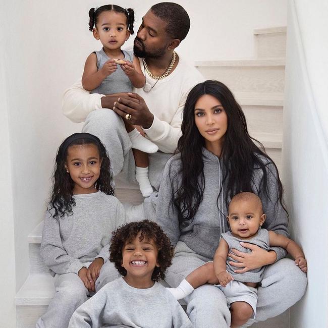 He and his ex wife share four young children, North, nine, Psalm, three, Saint, six, and Chicago, four. Picture: Instagram