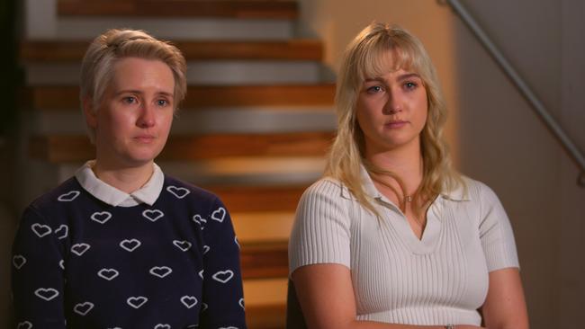 Jennie's daughters, Kelly and Britney Keegans. Picture: Channel 7