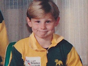 Wallabies captain Michael Hooper (front row, far right) in his days in the Wests Under-7s in Brisbane when mum Raeleen (top row, back left) was manager and brother Richard (middle row, third from left) was a teammate -Photo Supplied Copyright Unknown