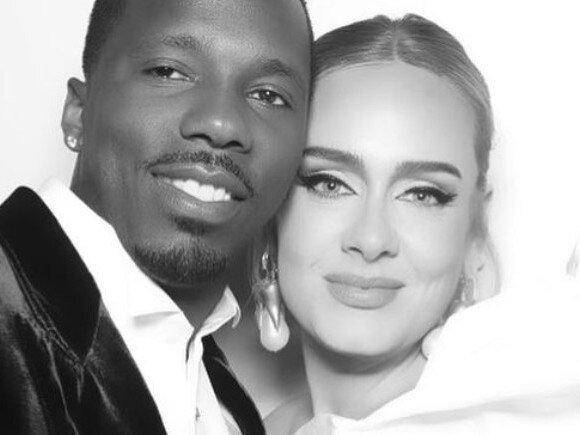 Photobooth picture of Adele and boyfriend Rich Paul at the wedding of LA Lakers star, Anthony Davis. Picture: adele/Instagram