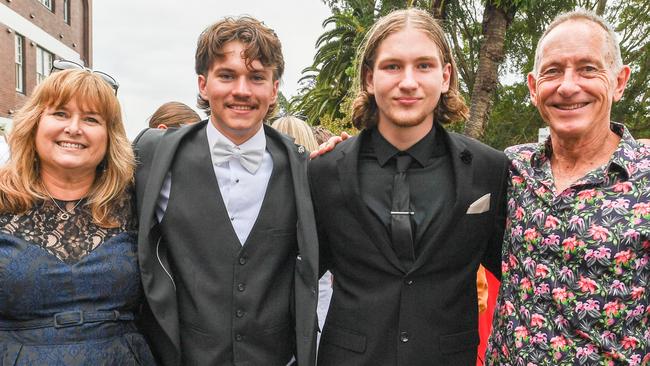 St John's College Woodlawn Year 12 Formal: Rennae and Ewan Reilly with Joe and Rob Tibbey. Picture: Cath Piltz
