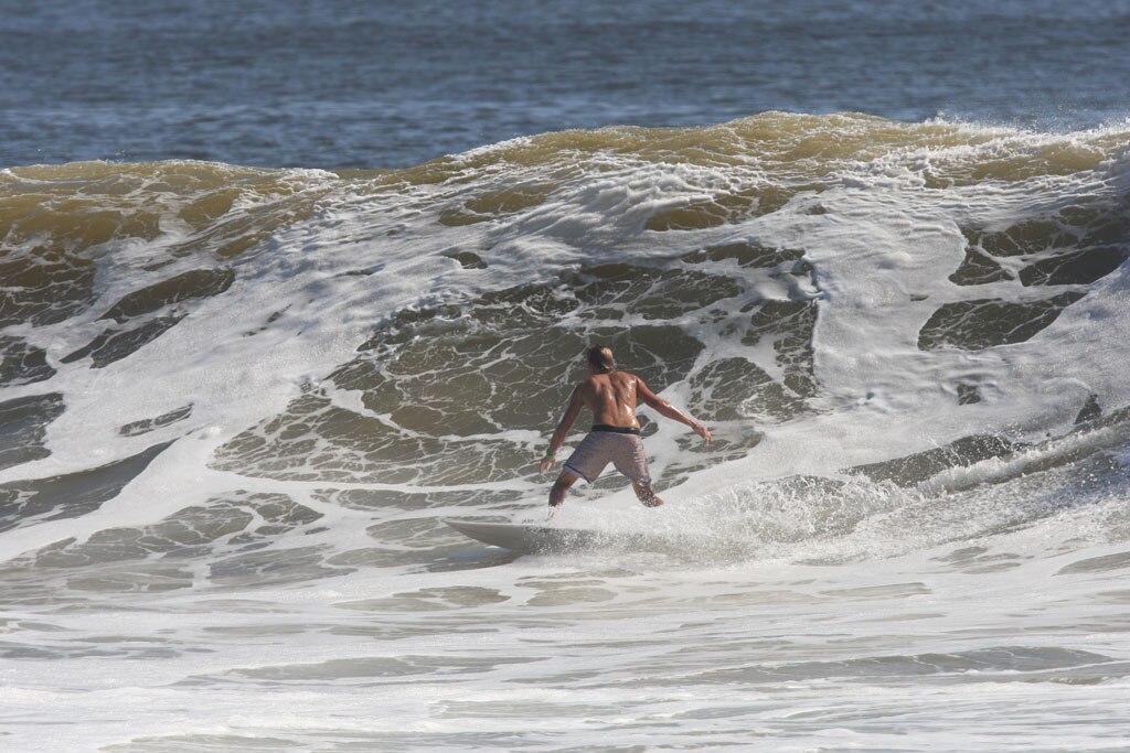 The moves were bigger and the tubes getting longer as the swell from an ex-cyclone sends massive waves onto the Sunshine Coast point breaks. Picture: Nicholas Falconer