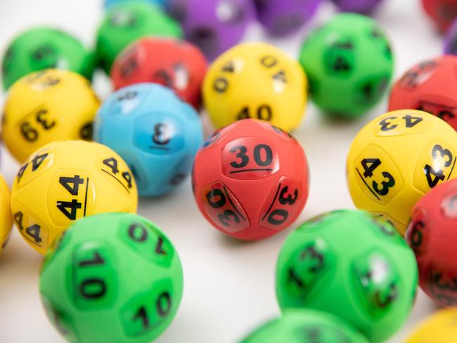 Lotto balls on white background.