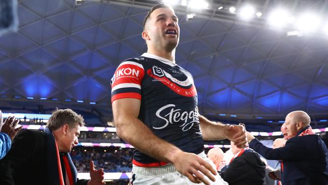 Too little too late from James Tedesco and the Roosters? (Photo by Jeremy Ng/Getty Images)