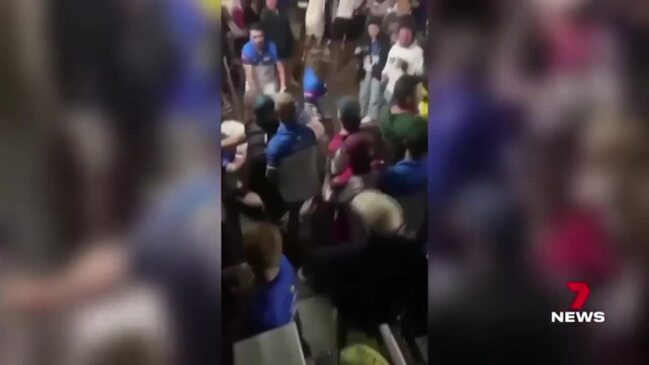 Brawl at Rockhampton Rugby League game (7NEWS)