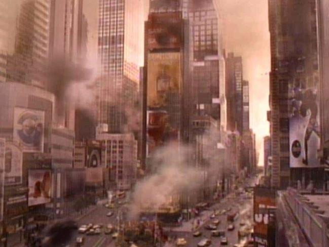 A scene of a dead city from a television adaptation of Stephen King's post-apocalyptic novel, The Stand. Within days of an EMP pulse, water will have dried up and food stocks spoiled.