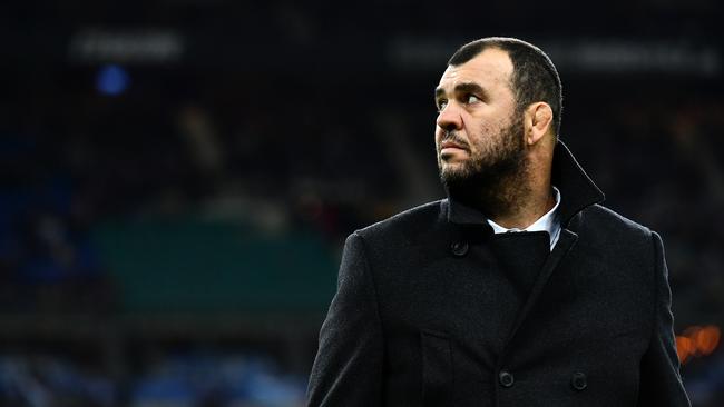 Michael Cheika, head coach of Australia, looks on prior to the match v France.