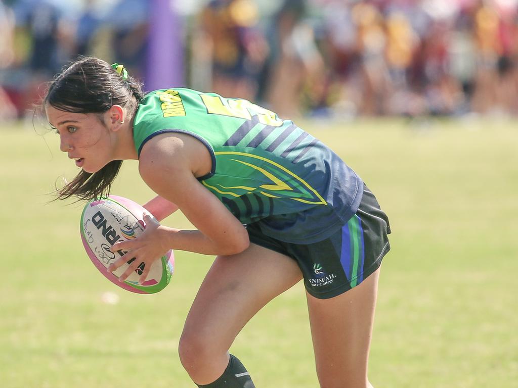 Cavendish Road State High V Innisfail State High at the 2024 Gold Coast Titans All Schools Touch Football Picture: Glenn Campbell