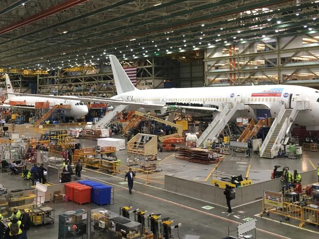 Boeing factory in Seattle where Qantas's new 787-9s will be built. Picture: Robyn Ironside